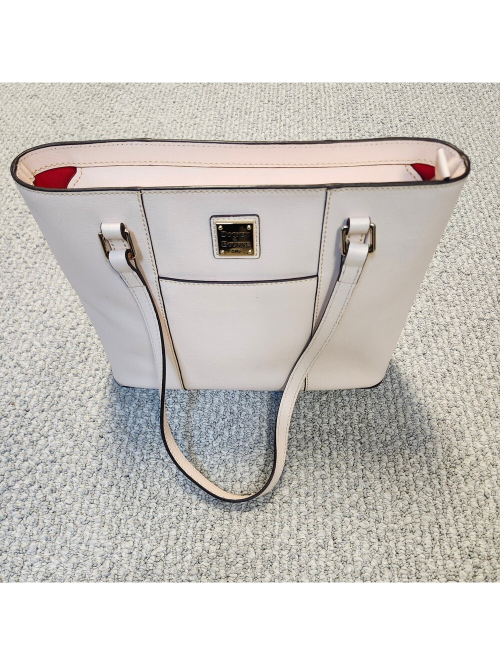 Dooney & Bourke Lexington Cream Leather Tote Bag